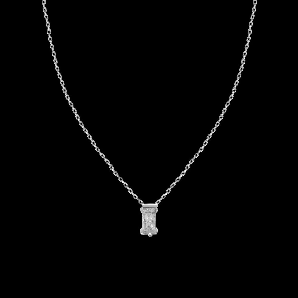 Crystal & Silvertone with Swarovski Alphabet Personalized Necklace -18" Letter-I